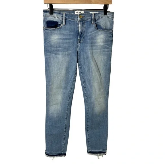 Frame Le Skinny De Jeanne Jeans Benton Wash Size 28 LSJCRCT712 Mid Rise - Picture 2 of 8